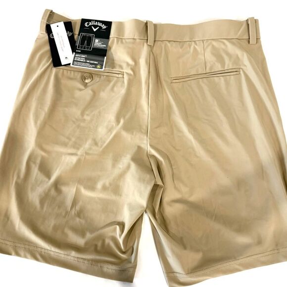 Callaway NWT Opti-Dri Stretch 9" Inseam Golf Shorts Chinchilla Tan - Size 34 - Picture 5 of 7